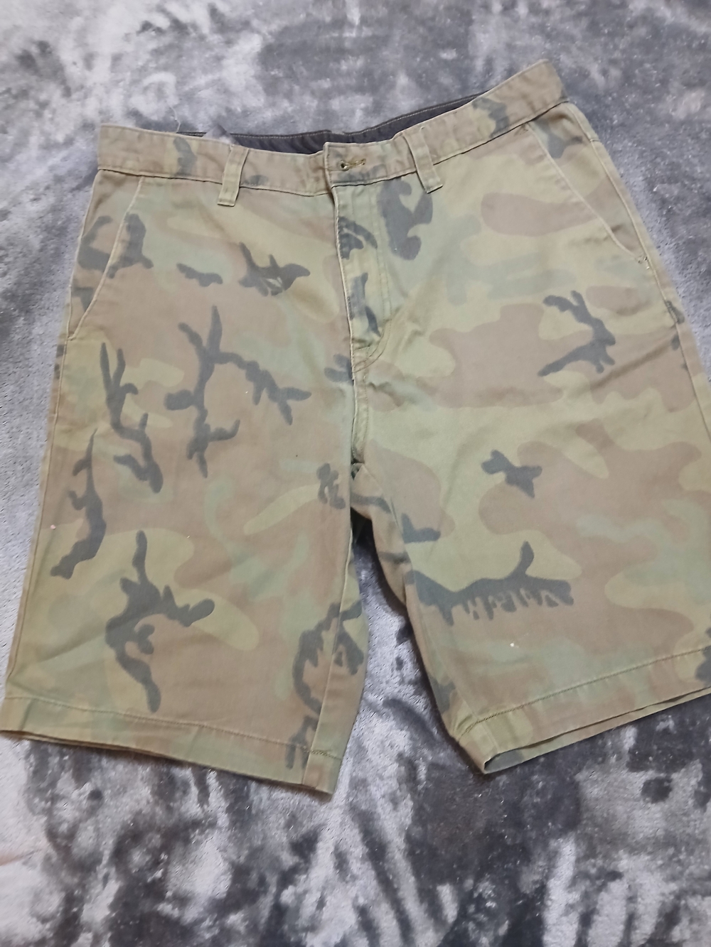 Volcom Men's Camo Cargo Shorts in Olive and Khaki